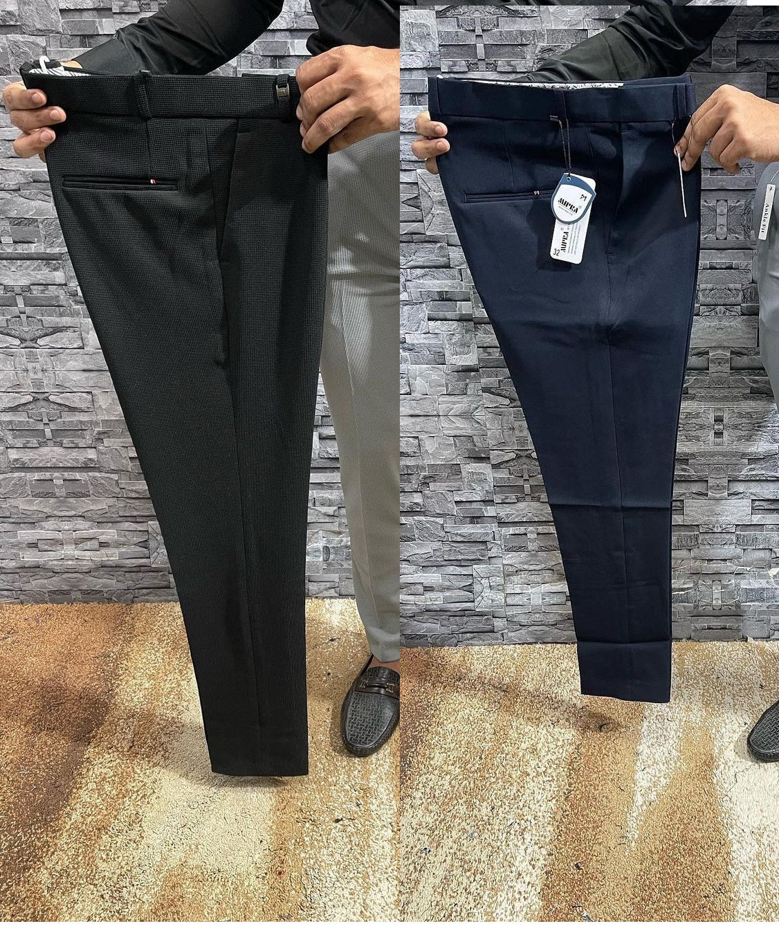 Pant and Pant Combo 6 (Black Pant and Navy Blue Pant)