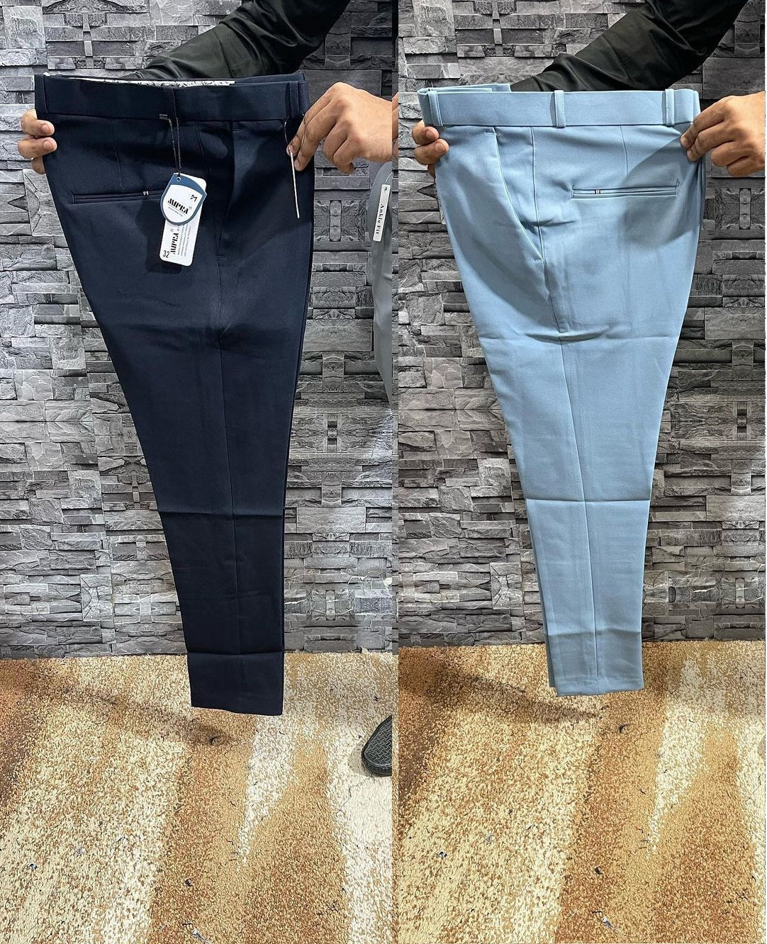 Pant and Pant Combo 8 (Navy Blue Pant and Blue Pant)