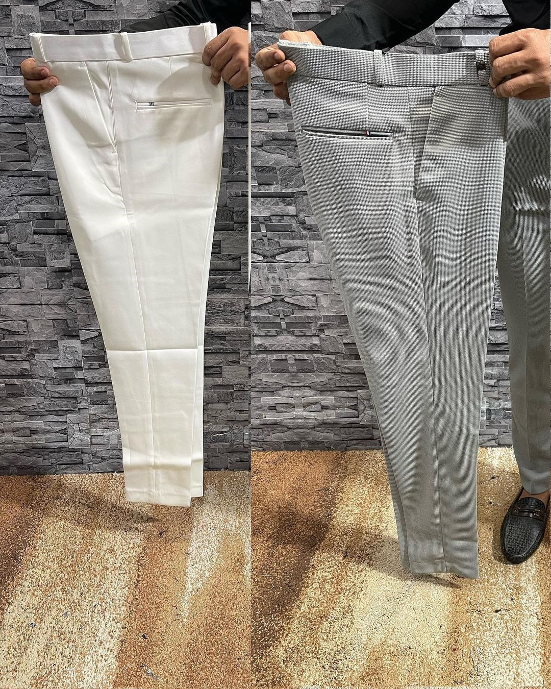 Pant and Pant Combo 11 (White Pant and Lite Grey Pant)