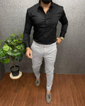 Black Shirt and Lite Grey Pant Combo